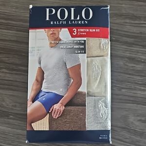 Polo by Ralph Lauren Gray and Cream Short Sleeve Tees
